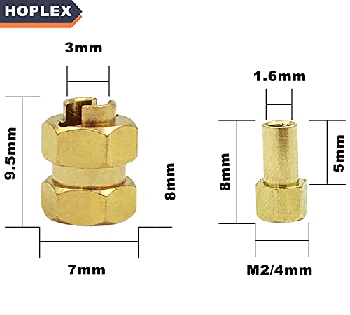 Brass 7mm Extended Hex Wheel Hubs for 1/24 SCX24 RC Crawler | 9.5mm Offset Extension 4Pcs Hex Drive Adapter CNC Machined High Strength Easy To Install Wear Resistant - size: Brass