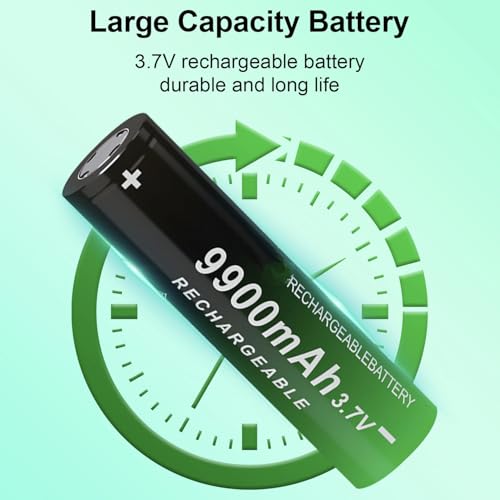 8 Pack Rechargeable Battery Ni-MH, 9900 mAh Upgrade Capacity Ni-MH Batteries for LED Flashlights, Mini Fans, Toys, Remote Control, Electronic Devices, RC Car and More (Flat-Top)