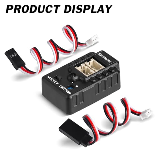 RC Car Gyro Module Mini Gyro Stabilizer Automatic Stability Control Gyro Sensitivity Adjustable for RC Crawlers Drift Cars and Boats