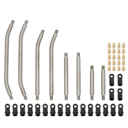 MEUS RACING SCX24 Links Double Bent Links High Clearance Chassis Links Set for Axial SCX24 Gladiator AXI00005 1/24 RC Crawler (Titanium Alloy) - color: Titanium Alloy