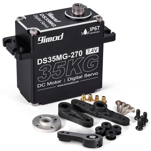 35KG Waterproof High Torque Servo 7.4V Coreless RC Steering Servo Motors Metal Gear Digital Servo for 1/8 1/10 1/12 RC Car, R/C Model DIY Car Robot High Speed Servo with 25T Servo Horn, 270 Degree - size: 35kg 270°