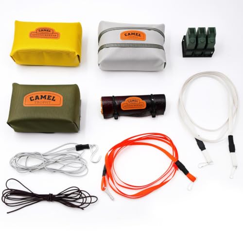 1/24 RC Crawler Scale Accessories Set, Roof Rack Cargo Kit with Mini Fuel Cans, Storage Bags & Tie-Down Ropes, Decorative Overland Gear for 1/24 1/18 RC Cars