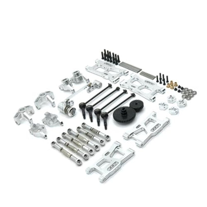 Amagogo Industrial Vehicle RC Car Parts Set with Aluminum Control Arms Link Rods Differential Gears Bearings Hardware for Handling Stability Maintenance Suitable for WLtoys 1/1, Silver - color: Silver