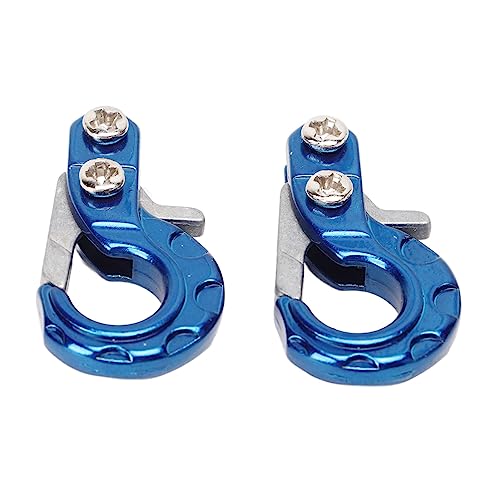 RC Winch Trailer Hook Set 2Pcs, 0.9x0.5in/2.3x1.3cm | Aluminum Alloy | 1/10 Crawler Truck | SCX10 D90 Compatible | Simulation Design | RC Car Accessory(Blue) - color: Blue