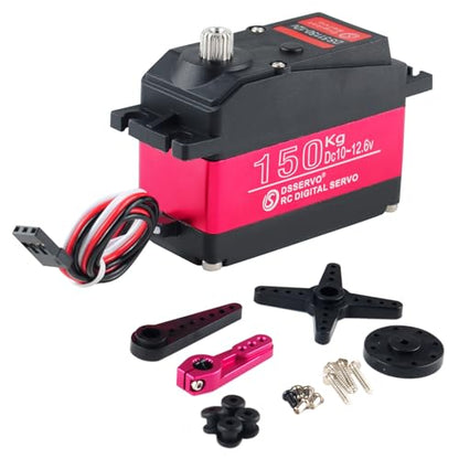 12V 150KG DS51150 Digital RC Servo Full Metal Gear 270 Degree | Waterproof IP67, 18T Metal Servo Arm, For Baja Car 1/5 RC Car - size: 270 Degree
