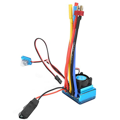 Alomejor RC 80A Brushless ESC Electric Speed Controller, ESC for 1/10 1/12 Remote Control Car Boat, Blue