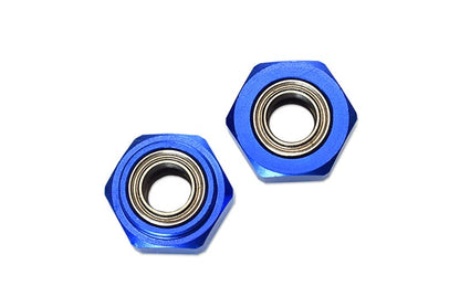 GPM For Tamiya DT-03 Upgrade Parts Aluminium Front Wheel Hex Adapter With Bearing - 2Pcs Set Blue