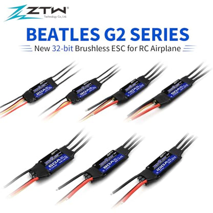 ZTW Beatles G2 40A ESC 2-4S Built-in Switching BEC 5V/6V 4A Brushless Speed Control for RC Airplane Aircraft Fixed-Wing - size: 40A