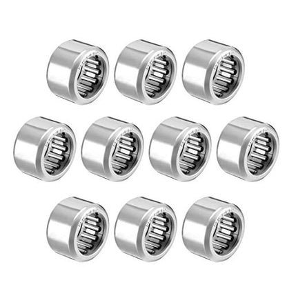 uxcell HK1412 Drawn Cup Needle Roller Bearings, Open End, 14mm Bore Dia, 20mm OD, 12mm Width (Pack of 10) - size: 14x20x12mm