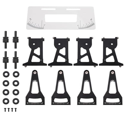 AMK Micro RC Setup Gauge for 1/24 and 1/28 Cars, Setup System Suspension Alignment Tool for Camber, Toe and Slip Angle, Ride Height and Steering Adjustment, Precision Tuning Kit