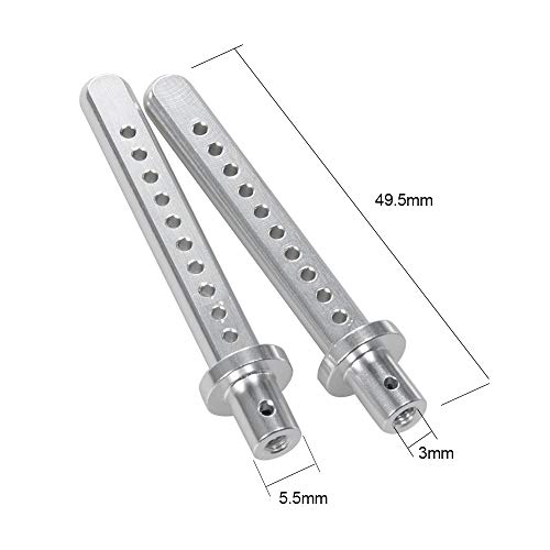 4PCS Aluminum Body Post Mounts for 1/10 SCX10,Body Posts Replacement Parts (Silver) | 3 Color,Heavy-duty Aluminum,CNC-Machined Body Posts Upgrade Part - color: Silver