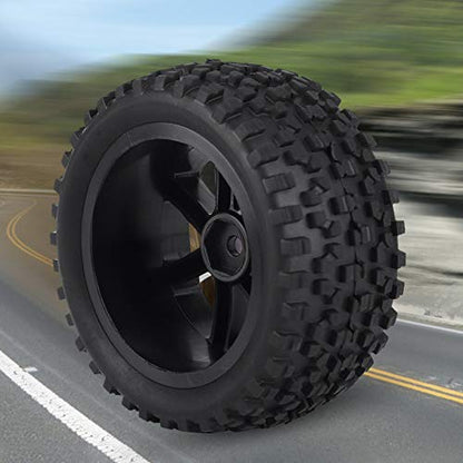 RC Crawler Tires, Durable Rubber Off-Road Grip, 1/10 Scale RC Tires 4pcs Black Wheel Set for RC Enthusiasts, Off-Road Racing, Crawling Adventures