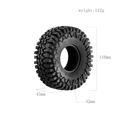 REDSPIDER 1.9 Crawler Tires（4pcs）RC Crawler Tires OD 4.33'' for 1/10 RC Crawler TRX4 SCX10 90046 Redcat Gen8 RC4WD D90 TF2 MST 1.9 Beadlock Wheels