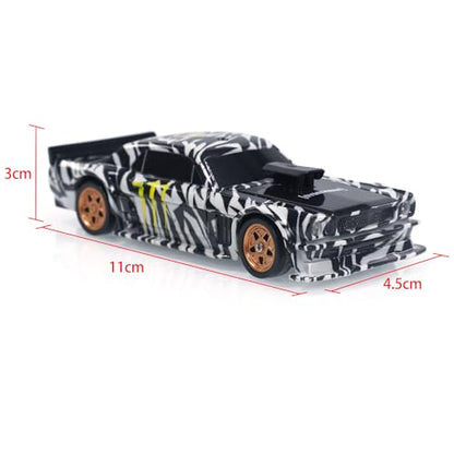 1/43 RC Scale RTR Race Car Remote Control Drift 4WD Mini Lights System RTR High Speed Four Wheel Drive Racing Car Model(Zebra Print), - color: Zebra Print