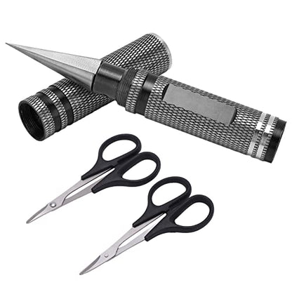 0-14mm RC Body Reamer Hole Puncher with Sleeve & Curved Scissors Tool Drills Set for RC Body Shell (Black) - color: Black