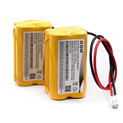 (2-Pack) 4.8V 800mAh Ni-Cd Battery for BL93NC487, BAA-48R | Fits BL93NC484, BL93NC485, NIC0186, Custom-43, OSA-126, ELB-CS06, 6600012 and 6200-RP emergency lights. - color: 2-Pack