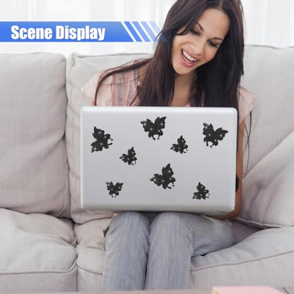 Craedli 8PCS Bling Butterfly Sticker Car Decals, Crystal Rhinestone Butterfly Decal with Self-Adhesive Backing for Women, Glitter Diamond Car Body Bumper Sticker for Window Laptop Luggage (Black) - color: Black