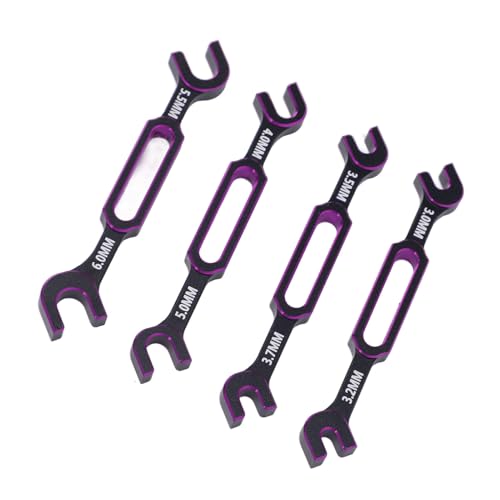 Dioche Wrench RC Repair 4PCS RC Wrench Set, Universal Repair Tool for Car, Drone & Boat - Includes 3.0mm to 6.0mm Turnbuckle Nut Remover - Durable Aluminum Construction - Purple (Purple) - color: Purple
