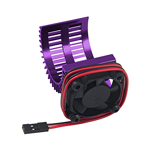 RC Motor Heatsink 540 545 550 Motor Heat Sink with 5-6V Cooling Fan Compatible with Traxxas HSP HPI Wltoys Himoto Axial Tamiya 1/10 RC Crawler Truck Car (Purple) - color: Purple