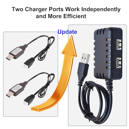 7.4V Li-ion/Lipo Battery Charger 2-in-1 USB Balance Smart Charger with XH-3P Plug 1A for 2S Batteries RC Cars Drone Boat Airplane Helicopter Truck Quadcopter Airsoft SCX24 SCX10
