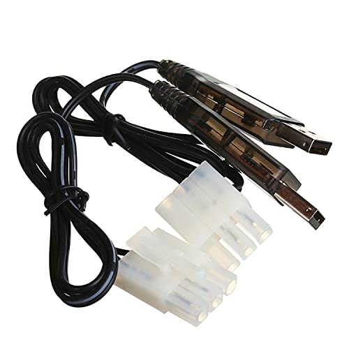 Bettomshin 2Pcs L6.2-3P USB Charging Cable for RC Car 9.6V 200mA Ni-MH Ni-CD Battery