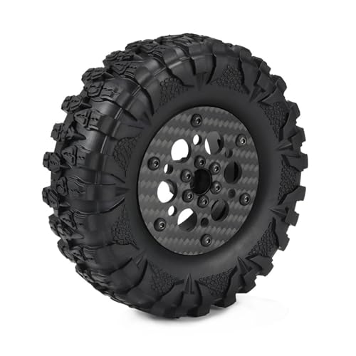 2.2 Beadlock Carbon Fiber Wheels Rims for 1/10 RC Crawler Cheater Rigs | Upgrade 4pcs,lightweight,beadlock no-glue design,For Capra SCX10 Pro TRX4 TF2 Element Enduro,improves climbing traction. - style: B