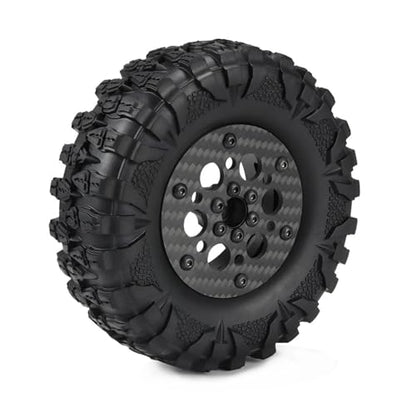 2.2 Beadlock Carbon Fiber Wheels Rims for 1/10 RC Crawler Cheater Rigs | Upgrade 4pcs,lightweight,beadlock no-glue design,For Capra SCX10 Pro TRX4 TF2 Element Enduro,improves climbing traction. - style: B