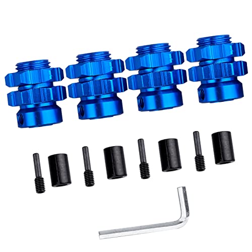 Aluminum 17mm Hex Wheel Hub Adapters for 1/10 Traxxas Summit Losi Baja Rey (Set of 4) (Navy Blue) - color: Navy Blue