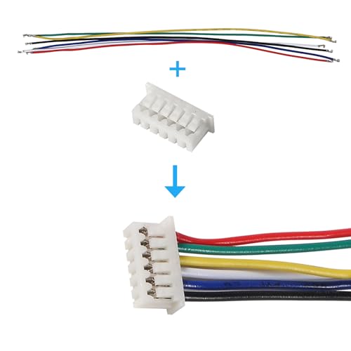1.25mm Connectors Plug Kit with 15cm Pre-Crimped Cable Wire 2/3/4/5/6/7/8/9/10/12 PIN House Compatible with JST GH Molex PicoBlade Connector 1.25mm Pitch - color: Orange