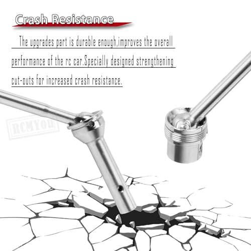 Driveshaft Axles & Center Dogbone Upgrades Part for 1/8 Kraton 6s Blx,#45 Steel Front Rear Driveshaft CVD Axles,Silver - color: Silver for Parts