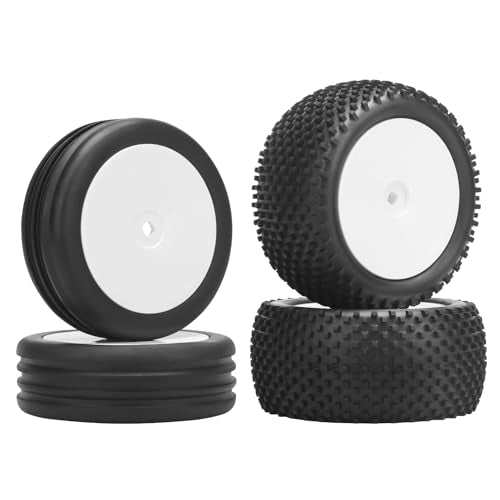 1/10 RC Car Tires and Wheels, daitoku 12mm Hex 1/10 RC Off Road Racing Tires and Wheels Rims for 1/10 Serpent Spyder SRX2 SRX4 XRAY XB2 Tekno EB410 yokomo yz4 Tamiya TD4 TT-02B DF-02