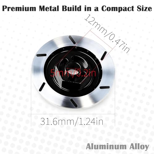 Brake Discs with 12mm Hex Hub for 1/10 Scale RC Cars - Aluminum Alloy Upgrade Kit for Drift, On-Road Car - CNC Machined Performance Part with Anodized Finish Black - color: Black