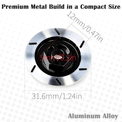 Brake Discs with 12mm Hex Hub for 1/10 Scale RC Cars - Aluminum Alloy Upgrade Kit for Drift, On-Road Car - CNC Machined Performance Part with Anodized Finish Black - color: Black
