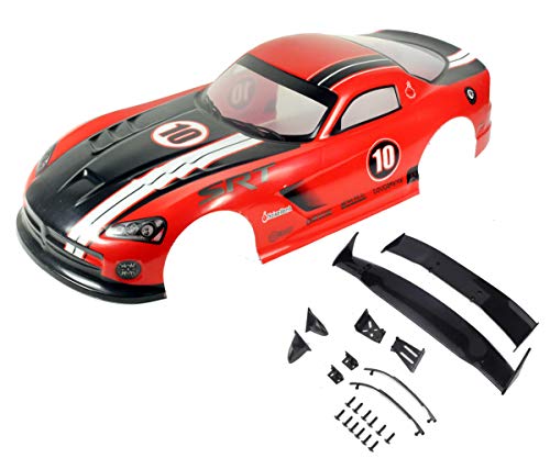 1/10 Scale RC Painted Precut Drift Racing Touring Onroad Car Body Shell Width 190mm with Wing Mirror Accessories (VP Red) - style: VP Red