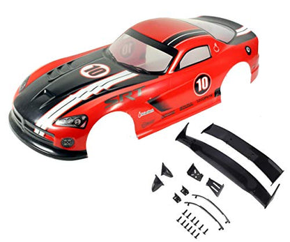 1/10 Scale RC Painted Precut Drift Racing Touring Onroad Car Body Shell Width 190mm with Wing Mirror Accessories (VP Red) - style: VP Red