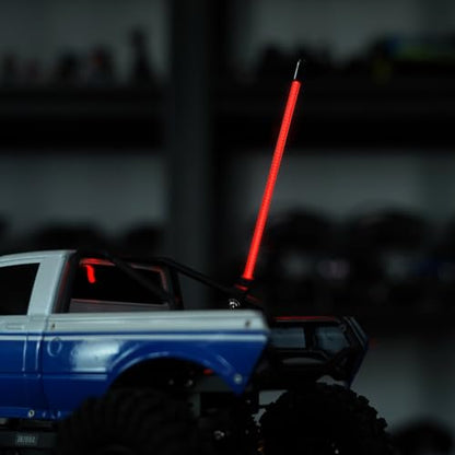 INJORA 2PCS LED Whip Light Side Fixed for 1/18 SCX24 1/24 RC Crawlers(Red) - color: Red