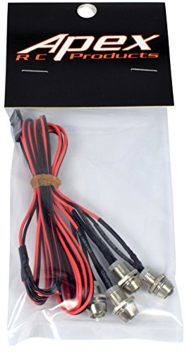 Apex RC Products 4 LED Headlight/Taillight Kit w/Bezels - Universal for 1/10 Scale RC Models 9012