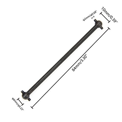 Front/Rear Center Driving Dogbone Shaft C06061 84MM Iron Black for 1/10 RC Hobby Model Car HPI HSP,COJOYS,4PCS (Black)