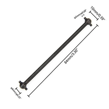 Front/Rear Center Driving Dogbone Shaft C06061 84MM Iron Black for 1/10 RC Hobby Model Car HPI HSP,COJOYS,4PCS (Black)