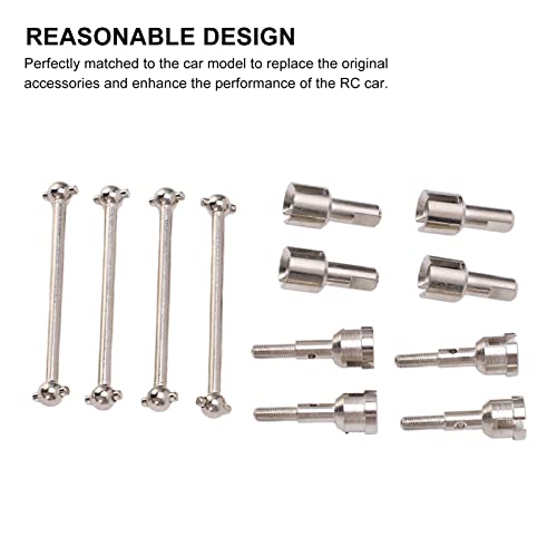 Zerodis RC Drive Shaft Dogbones Aluminum Alloy Diff Cup Joint Axle Set 4Pcs Front Rear Drive Shaft Set for 1 18 Scale RC Car DIY Users for A949 A959 A969 A979 K929 (Silver) - color: Silver
