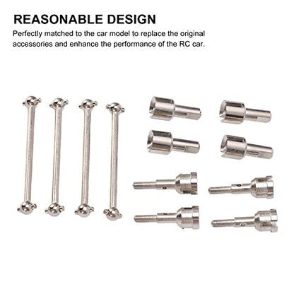 Zerodis RC Drive Shaft Dogbones Aluminum Alloy Diff Cup Joint Axle Set 4Pcs Front Rear Drive Shaft Set for 1 18 Scale RC Car DIY Users for A949 A959 A969 A979 K929 (Silver) - color: Silver