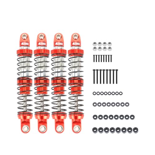 RCAWD 7075 80mm RC Shocks Universal for 1/10 RC Crawler Upgrades, Shock Absorber Dampers with Spring for SCX10 I II III Pro 90046 AXI231017 TRX4 TRX6 Redcat D90 MST Red - color: Red, size: 80mm