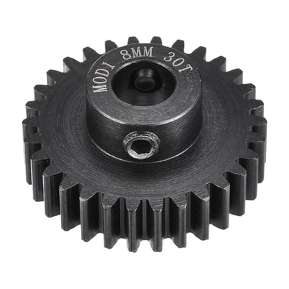 MECCANIXITY 1M 30T 40 Chrome Steel Motor Pinion Gears, 1.26" x 1.3" RC Motor Gears Fits 8mm Shaft Bore for RC Vehicles Truck Drift Remote Control Car Off-Road Crawler Parts, Black - style: 30T