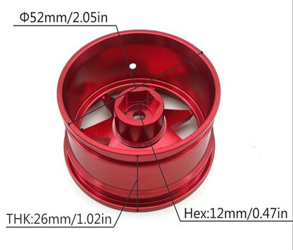 1/10 RC Drift Tires and Aluminum Wheels Rims Rally Racing Tyres 12mm Hex for 1:10 Scale On Road Touring Street Car Tamiya Traxxas HPI KYOSHO XV02 XV01 TT01 TT02 PTG2 A959 4pcs (Red) PP2501 - color: Red