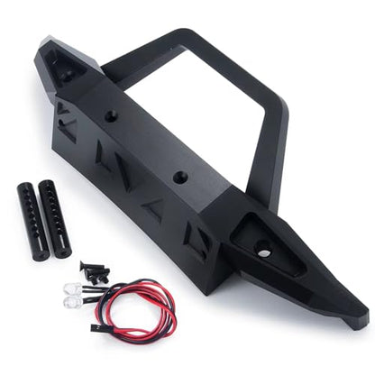RC Bumper For Axial For Wrangler Trail Honcho SCX6 AXI05000 AXI05001 1/6 Metal Front Rear Bumper With Lights RC Crawler Car Truck(Front) - color: Front