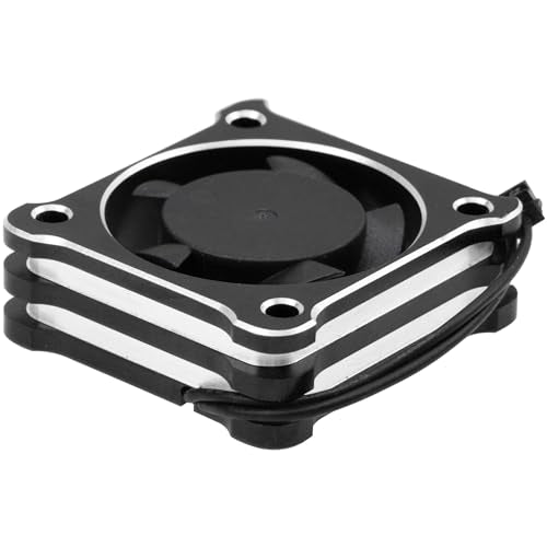 ShareGoo Alloy Brushless Motor ESC Cooling Fan Heatsink 28000RPM 5V-7.4V for Hbywing XeRun XD10 PRO ESC Series (Black)_ - color: Black