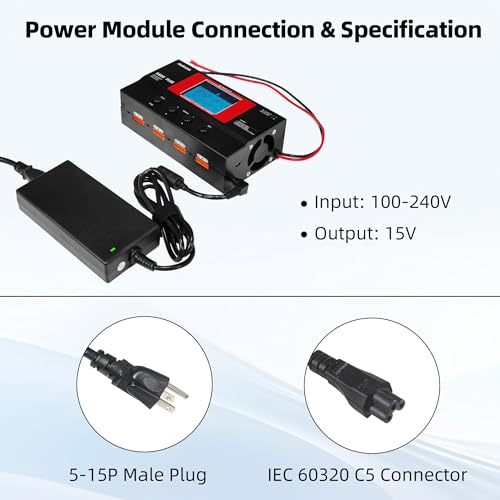 Radiolink CB86-PLUS RC Lipo Balance Smart Charger Discharger 8 Charging Ports 1S-6S 162W 6A with Power Supply Fast Charging, Battery Capacity Recovery Cycle Trickle for Li-Po/Li-Ion/Li-Fe/LiHV Battery