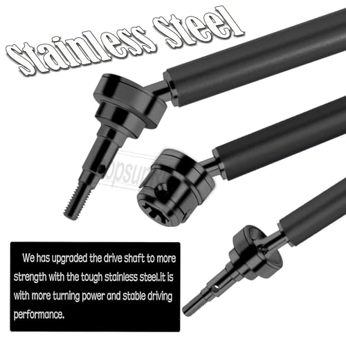#45 Steel Front Rear Drive Shaft CVD Upgrades Parts for 1/10 Granite Senton 3s Blx&Mega550,Vortek 3s Blx,Stainless Driveshaft Axles Hops Up,#ARAC4041,Black - color: Black(4cvd)