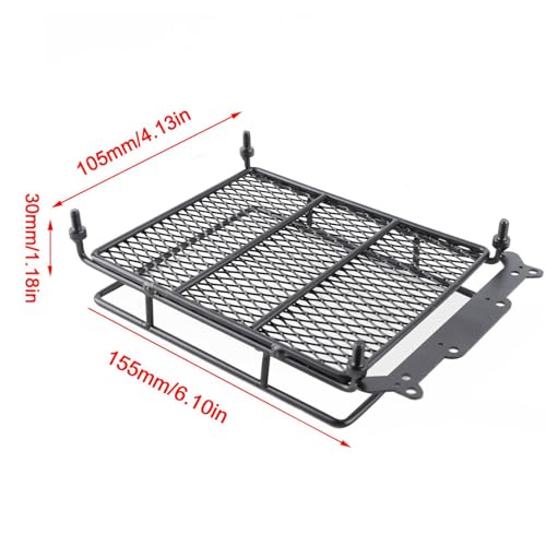 Steel Luggage Tray Roof Rack for 1/10 RC Crawler Car, Durable Metal Roof Rack, Lightweight RC Accessory with Easy Installation, Universal Fit for CC01 CR01 D90 SCX10 Models (M) - style: M