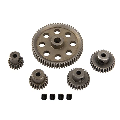 Metal Spur Diff Differential Main Gear 64T 21T 26T 29T Motor Gear Compatible with Redcat Volcano EPX Sandstorm TK HSP 94111 1/10 RC Car Truck